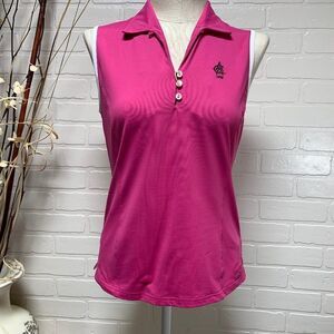 NWT Clover by Bobby Jons Pink Performance Top Sz M